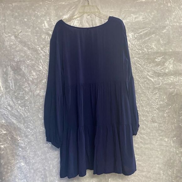 Navy Blue Dress Size Large Flowy Long Sleeves‎ - Picture 9 of 10